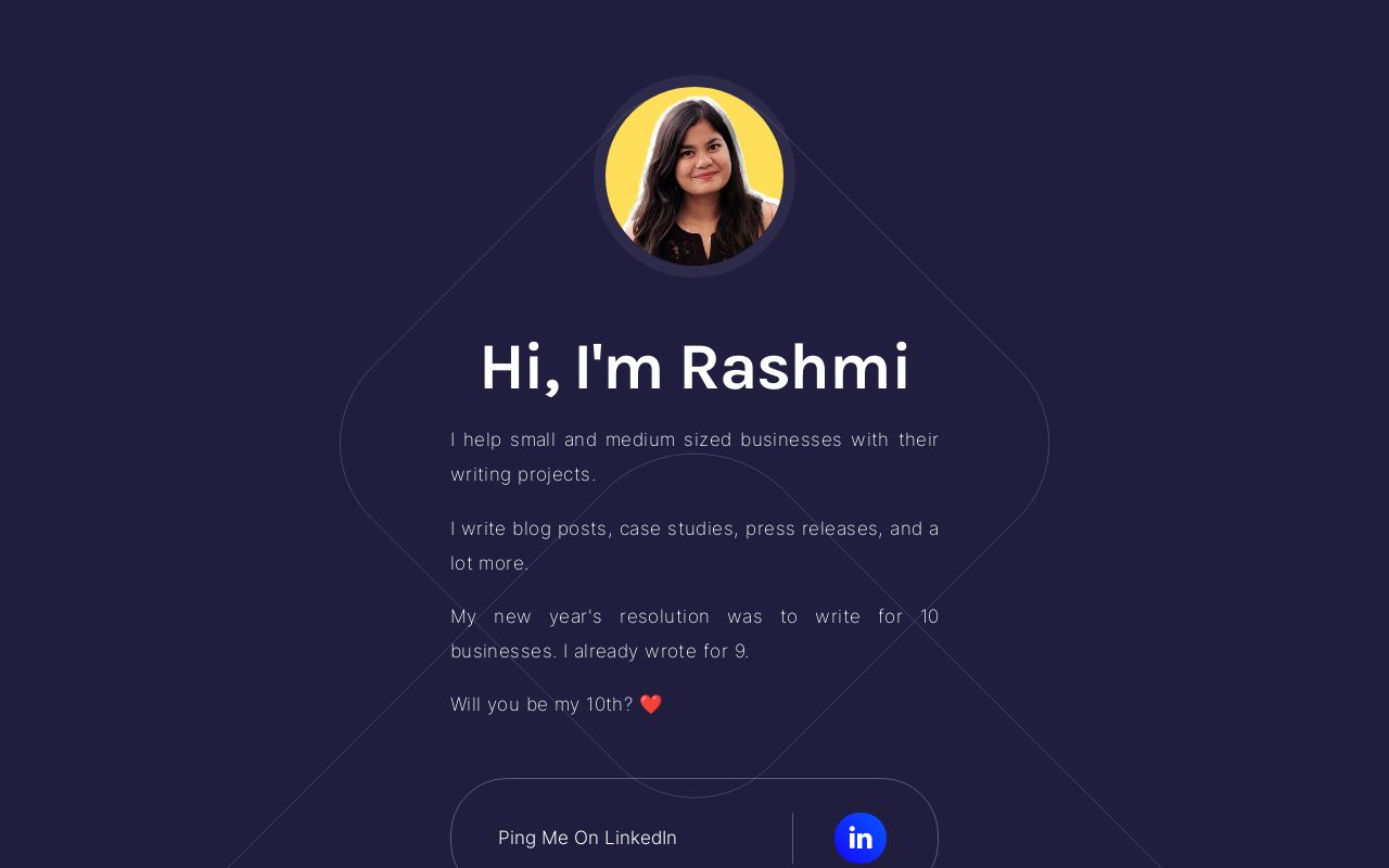 Carrd profile picture for @rashmi